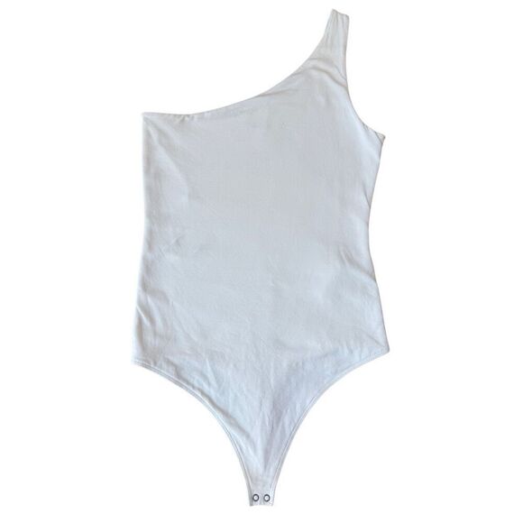 Abercrombie & Fitch Soft Collection White One Shoulder Bodysuit Size M - Picture 1 of 9